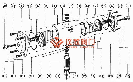 GT型氣動執(zhí)行機構(gòu)主要零件圖